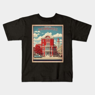 Winnipeg The Exchange District Vintage Retro Travel Tourism Kids T-Shirt